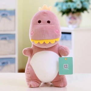 Peluche de Tiranosaurio <span class=keywords><strong>Rex</strong></span> con Corona, Juguete de Peluche de Dinosaurio Pequeño y Almohada para Niños, Relleno de PP con Forro de Malla - Product Image 4