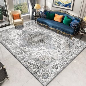 Tapis Bohème Vintage à Motifs Floraux en Polyester Fabriqué à <span class=keywords><strong>la</strong></span> Machine 4x6 Lavable Antidérapant Ultra Doux à Poils Courts Tons Terreux pour Chambre et Crèche - Product Image 2