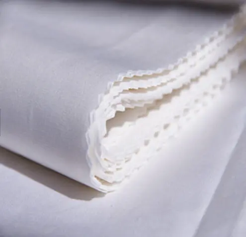 180tc 40x40s poly cotton cotton plain white hotel bed sheet bedding fabric