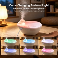 Humidificateur à goutte d'eau de nouvelle conception, 250 ml, alimenté par USB, humidificateur avec lumière ambiante 7 couleurs, haut-parleur Bluetooth pour chambre à coucher