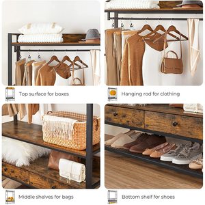 Minimalist bedroom coat and <b>shoe</b> rack, cross-border home living room <b>storage</b> <b>shelf</b>, multi-functional entryway coat and <b>shoe</b> rack - Product Image 4