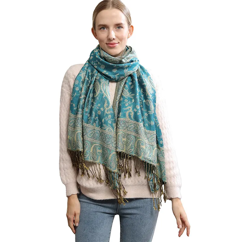 A woven process jacquard scarf exquisite workmanship inexpensive Acrylic elegant atmosphere women