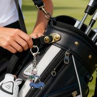 Breloques de sac et porte-clés mignons en forme de voiturette de golf, plaqués argent et or, pour sacs à main