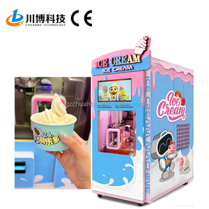 Factory Direct High Profit One Milk Base Three Fruit Jams Two Toppings Commercial Soft Serve Ice Cream Vending Machine