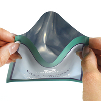 Sachet personnalisé thermoscellé à trois soudures avec estampage argenté plat pour masque facial, masque en tissu, emballage cosmétique et de soins de la peau