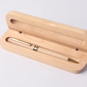 Fabriek groothandel pen met houten doos balpen houten pen set voor gift
