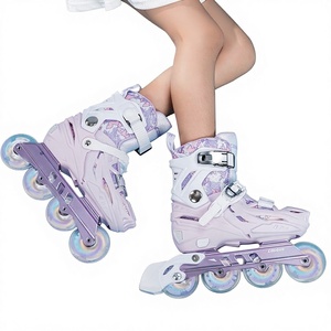Patines de Ruedas para Niños y Niñas, Principiantes, Ajustables, con Carcasa de Tela de Malla de PU Genuino, Ruedas de TPR, de Una Sola <span class=keywords><strong>Fila</strong></span>, Profesionales - Product Image 1