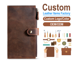 Vintage Crazy Horse Leather Long Zipper Card Holder Multi-Slot Wallet with Secure <b>Zip</b> ClosureTravel Passport & Cash <b>Pouch</b> - Product Image 1