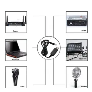 Wavelink 범용 Usb 5v 12v 스텝 업 케이블 Dc 5.5*2.1 플러그 전원 케이블 모듈 전송 케이블