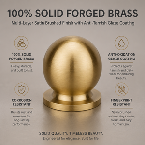 Modern Solid <b>Brass</b> Round Ball Cabinet <b>Knob</b> Brushed Gold Furniture Handle Drawer Wardrobe Hardware - Product Image 6