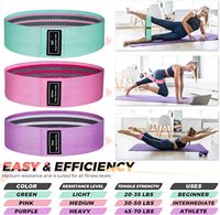 ZENJOY - Juego de 3 Bandas de Resistencia para Glúteos, 3 Niveles, Antideslizantes, para Entrenamiento Físico, con Bolsa de Malla para Transportarlas