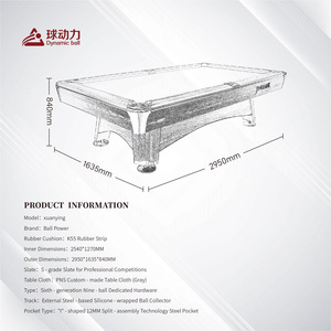 Năng động bóng Nhà sản xuất trực tiếp giá bán 9ft bằng gỗ chân kim loại góc cho 9ft billiard bảng hồ bơi bảng - Product Image 5