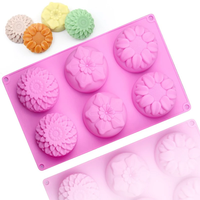 Barre logo personnalisé moule à savon 3D en forme de fleur gâteau chocolat résine Silicone savon moule pour la fabrication de savon fait main
