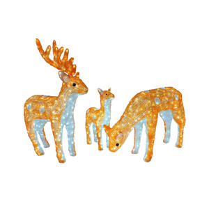 Lampe LED 3D en métal avec cadre en fer, motif cerf et fleur de prunier, indice de protection IP65, lumières décoratives de Noël pour extérieur, utilisation paysagère - Product Image 4