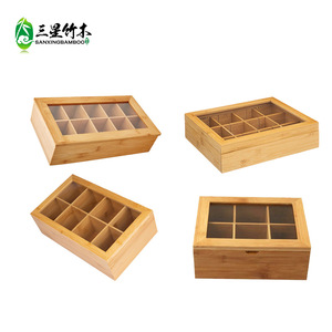 Caja de almacenamiento de bolsitas de té personalizada, estante de madera para almacenamiento de café, caja de almacenamiento de bambú con múltiples compartimentos, estante para bolsitas de té con leche - Product Image 4
