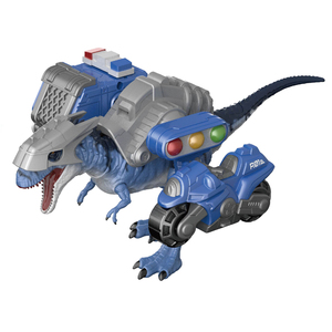 Juguete de dinosaurio con luz y sonido para niños, coche de policía, artesanal - Product Image 1