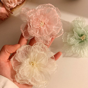 Dulce Hada señoras fiesta accesorios para el cabello malla horquilla encaje aleación plástico 5cm vacaciones foto tocado flor núcleo Clip lateral - Product Image 1