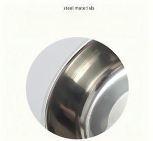 Bol pour animaux de compagnie coloré en acier inoxydable avec base antidérapante en silicone, motif uni, étanche - Product Image 5