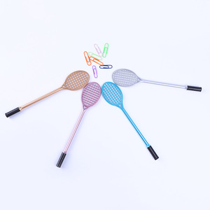 Papelería creativa Linda forma de bádminton Raqueta de tenis de gel Pluma de tinta negra Suministros de estudio para estudiantes Premios - Product Image 3
