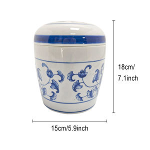 סיטונאי Qianrui Chines סִגְנוֹן פורצלן כחול לבן עמיד לכדורי חיות מחמד דפוס גלילה פרחוני-מקור גואנגדונג זיכרון אפר 3 שנים - Product Image 2