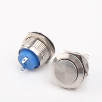 Interrupteur antidéflagrant à verrouillage momentané, bouton-poussoir en métal haut-plat, sans lampe, 50 pièces, 19mm