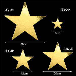Stelle d'oro ritagli brillanti Glitter Foil Sparkle Hanging cartone Stars Gold Metallic Star cuts - Product Image 2