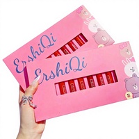Boîte d'emballage personnalisée pour gloss à lèvres élégant, ensemble de maquillage, boîte d'emballage rectangulaire réutilisable haut de gamme rose avec fenêtre