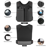 Gilet d'hydratation réfléchissant personnalisé avec logo pour hommes et femmes, sac de poitrine, support de téléphone et gourde de course pour la randonnée