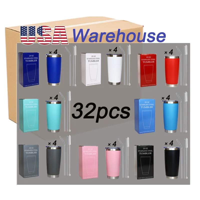 USA Warehouse tumbler cups vacuum insulated 20oz coffee acrylic insulated double wall wholesale bulk stainless steel tumbler