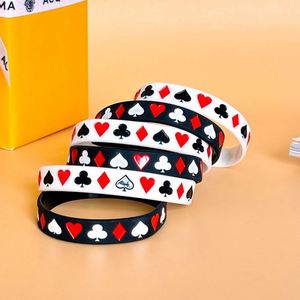 Bracelet de sport en silicone style poker, bracelet de danse urbaine, jeu de cartes, bracelet en caoutchouc rempli d'encre pour promotions - Product Image 4