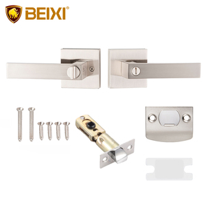 התקנה קלה מוברש ניקל כבדה ידית דלת ידית ידית סגסוגת אבץ משרד מסדרון דלת ידית מנעול - Product Image 2