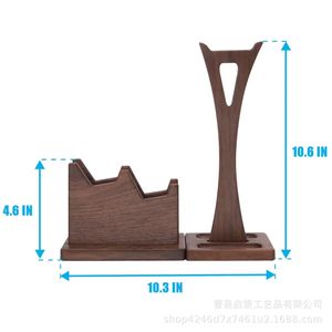Wooden <b>Headset</b> <b>Stand</b> With Controller Holder 10.6 In Adjustable For Video Game Consoles Modern Simple Design - Product Image 1