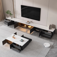 Hochwertiger Holz-TV-Ständer Moderner TV-Schrank Couchtisch-Einheit für Wohnzimmer-Möbel