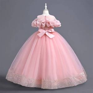 Vestido de Fiesta Largo Rosa de Alta Calidad Personalizado para Niñas, Estilo Princesa, para Eventos Nocturnos y Bodas - Product Image 3