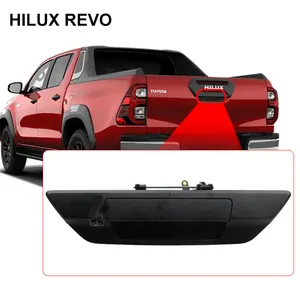 Adecuado para Hilux Revo2015 manija inversa de puerta trasera negra, ángulo de visión trasera de 170 grados, impermeable, cámara de visión trasera