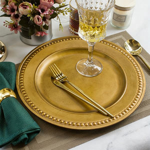 Bases Redondas de Plástico Dorado Vintage al por Mayor, Estilo <span class=keywords><strong>Barroco</strong></span> Lujoso, Duraderas, Decorativas para Bodas, Personalizables para Eventos - Product Image 1