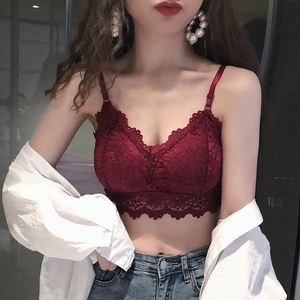 Vente en gros pas cher respirant Floral femmes matures double rembourré sans fil soutien-gorge français dentelle femme bustier tubulaire - Product Image 3