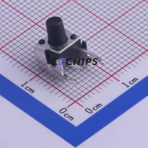 TS-1002N-08026 Tactile Switch Through hole,6x7.5mm Switch Single Pole Single Throw Round Button Right Angle Insert 7.5mm - Product Image 1