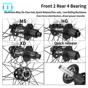 Jeu de roues de vélo SeeMore à dégagement rapide/axe traversant, 27,5 pouces, <span class=keywords><strong>VTT</strong></span>/XC/AM, jantes en alliage d'aluminium, 32 trous, moyeu <span class=keywords><strong>pour</strong></span> frein à disque - Product Image 3