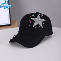 Casquette de baseball unisexe personnalisée avec logo brodé, strass et étoiles en cristal, ajustable pour l'extérieur