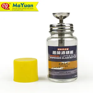 Lockable Stainless Copper Pump Dispenser Glass Bottle for Glue Remover Nail Polish Remover 100ml