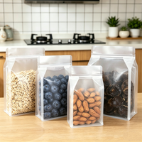 Sacs à fond plat mats de qualité alimentaire à huit soudures latérales, pochettes épaisses scellées pour noix, snacks, bonbons, thé, cadeaux, sacs d'emballage alimentaire personnalisables