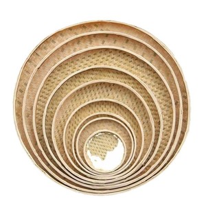 Plateau rond en bambou tissé avec trous pour tamiser et sécher le riz, usage domestique, origine Fujian - Product Image 5