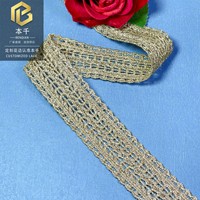Ruban de dentelle brodé en fil d'or LEIXUSI 2 cm, style ethnique fait main pour vêtements, chaussures et accessoires pour enfants