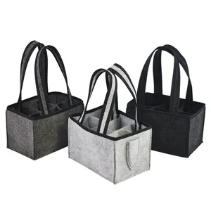 Portable Wine Gift Bag Wine Beer Storage Box Felt Wine Bottle Bag with Handle