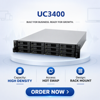 Contrôleur unifié UC3400, 12 baies sans disques, 2U, montage en rack, SAN actif-actif, double contrôleur, 10 GbE Fibre Channel, neuf