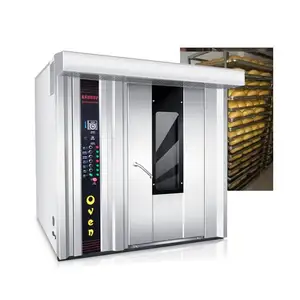 Forno rotativo comercial de aço inoxidável, 16/ 32 / 64 bandejas de forno elétrico/gás/diesel totalmente automático à venda