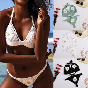 ชุดว่ายน้ำสั่งทำพิเศษ เซ็กซี่สำหรับผู้หญิง ผ้าฝ้ายถักโครเชต์ทำมือ กางเกงบิกินี่ไมโครธอง ชุดว่ายน้ำถักนิตติ้ง มินิบิกินี่ - Product Image 6