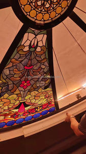 Cúpula de Vidrio Tiffany Personalizada Directamente de Fábrica para Decoración de Techo y Iluminación para Hotel/Villa - Product Image 5