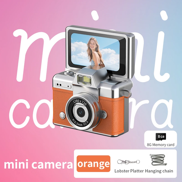 Thumb Keychain Camera 1.47 Inch Flip Screen Retro CCD Mini Digital Camera HD Very Small Camcorder Video Recorder